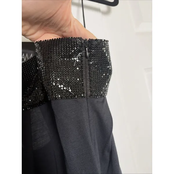 Dream Society Chainmail Trim Bubble Hem Dress Womens‎ Size S Black Y2K LBD - Image 4
