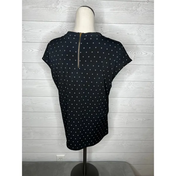 Worthington black/white floral print pleated blouse dressy business casual XL - Image 5