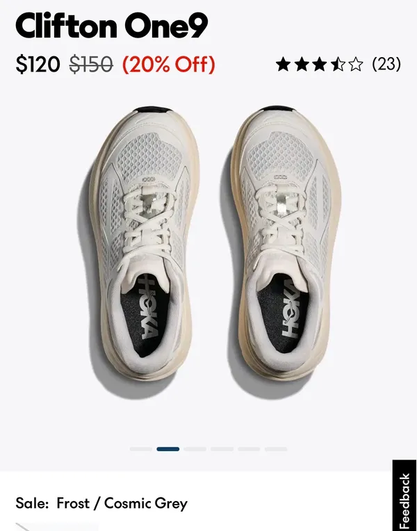 Hoka Clifton One9 Running Shoes - Frost/Cosmic Grey | Women’s Size 6 - Image 2