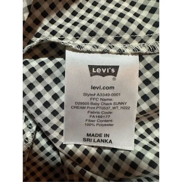 Levi’s Misha Flutter Sleeve Dress in Baby Check Sunny Cream Sz XL‎ - Image 5