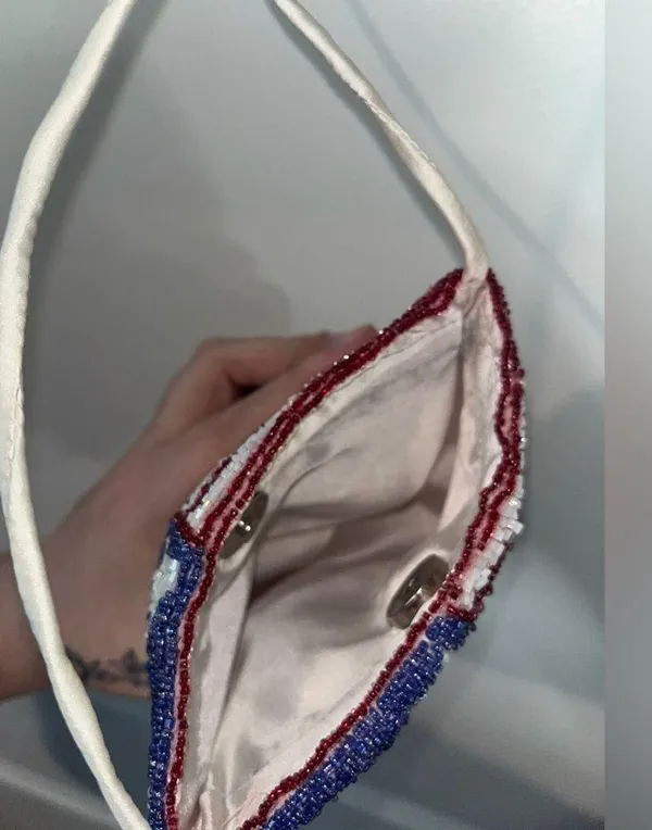 Vintage Unbranded Beaded American Flag All-American Core Chic Crossbody Bag - Image 13
