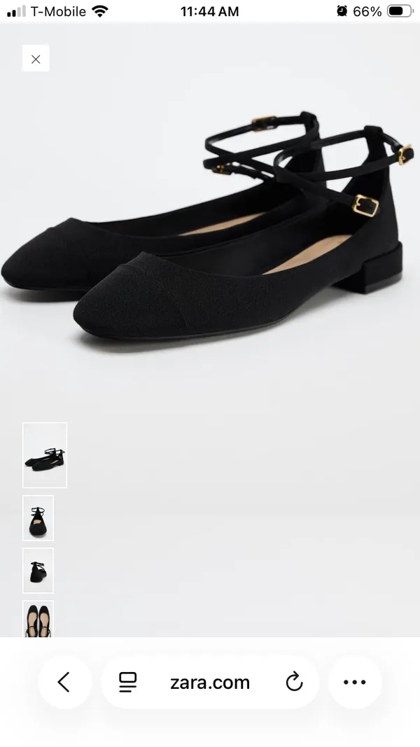 Zara Tied Fabric Ballet Flats - Image 3