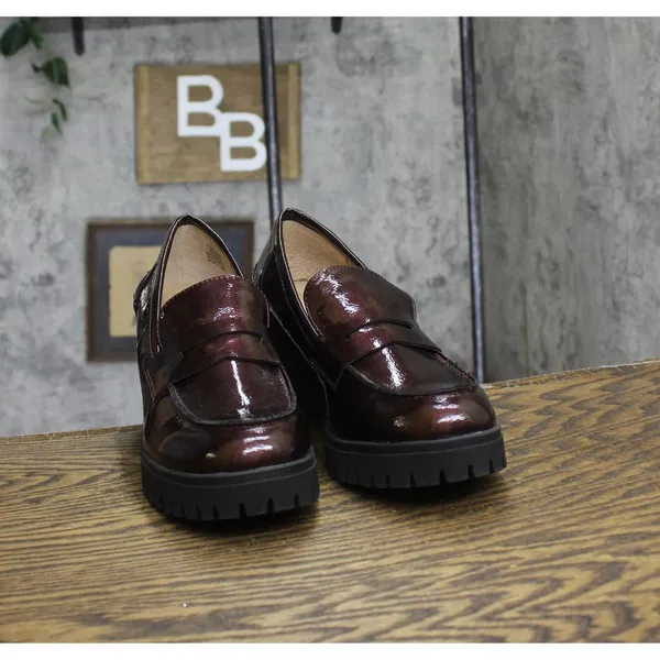 NEW Sun + Stone Womens Presscott Loafer Pumps 10019660600 Wine Pat Purple 10M - Image 7