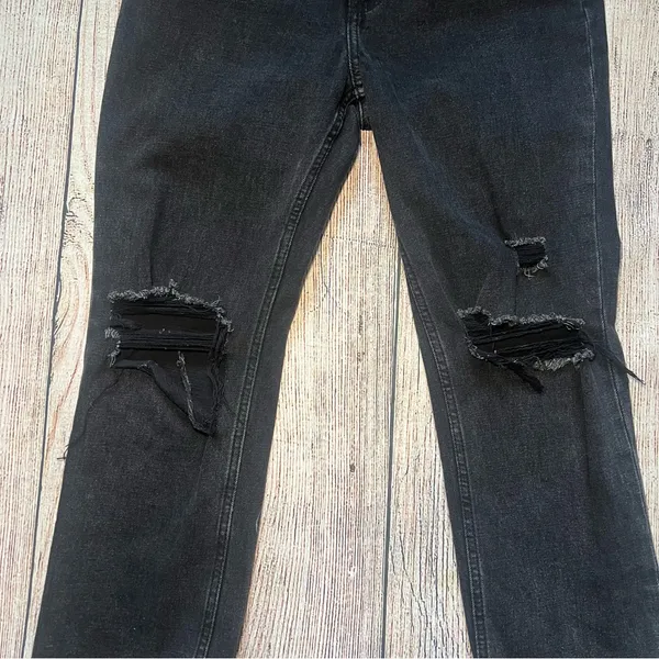 Abercrombie & Fitch Womens 27 Faded Black Ultra‎ High Rise Straight Ankle Jeans - Image 3