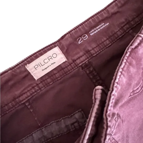 Pilcro Anthropologie Low-Rise Utility Demilune Pants in plum 29 - Image 6