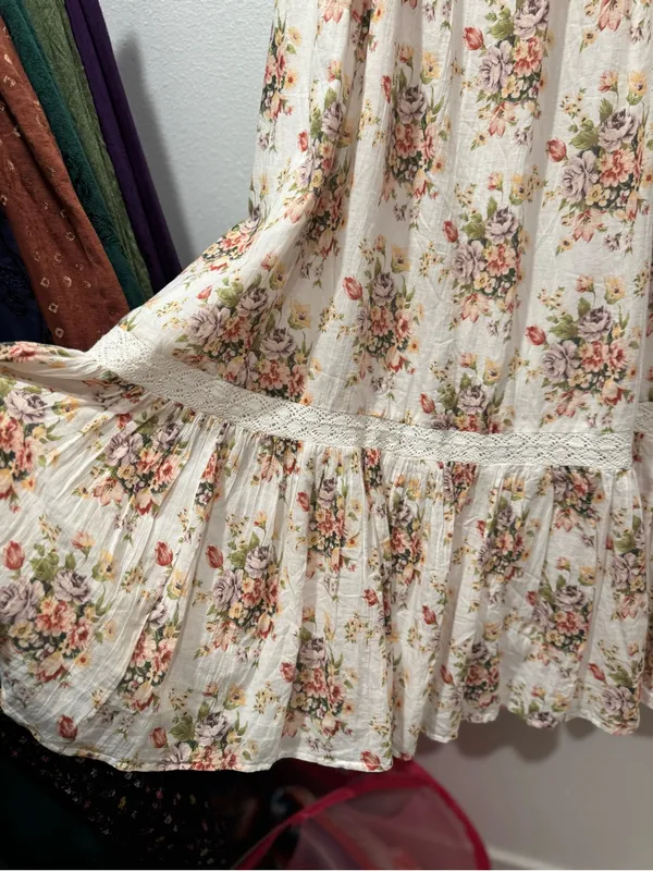 American Eagle Catie Corset Smocked Floral Midi Dress L NWOT - Image 5