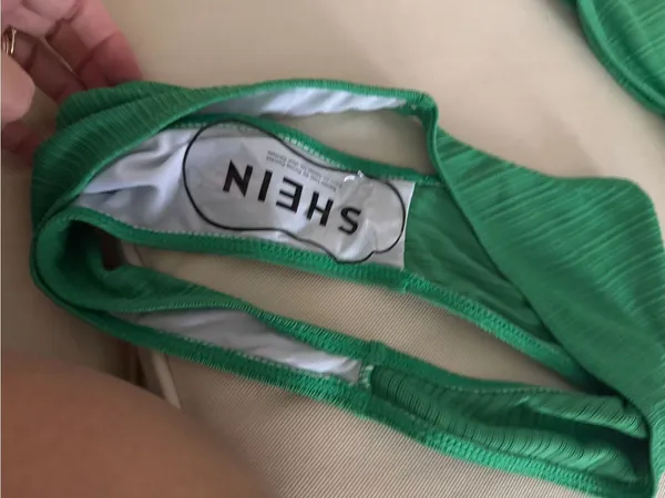 SHEIN Green Ribbed Knot-Front Bikini Set - Image 3