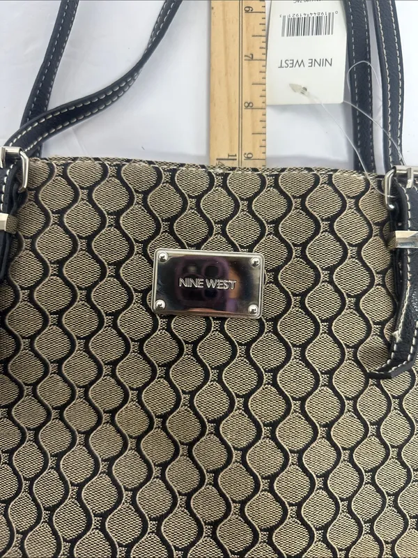 Nine West Tan and Black Geometric Tote - Image 11