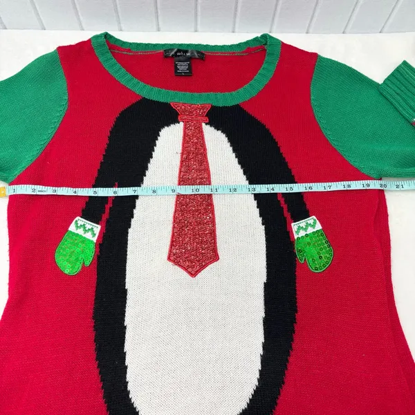 UNITED STATES SWEATERS Penguin Holiday Christmas Xmas‎ Tunic Sweater Women L - Image 4