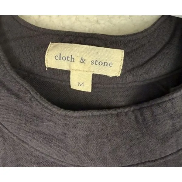 Cloth & Stone Jumpsuit Womens Medium Black Sleeveless High Neck Cropped‎ Pockets - Image 6