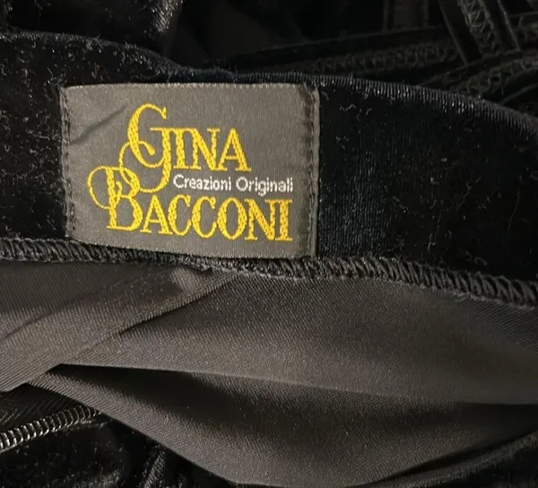 Gina Bacconi Size 10 Black Velour Maxi Gown - Image 9