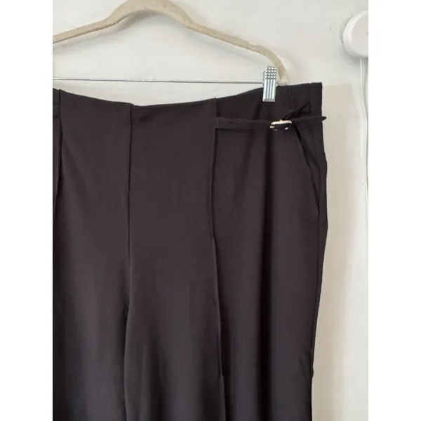 NWT OGL 4 Way Stretch Drapey High Rise Wide Leg Ankle Pants Black Size 2XL - Image 5