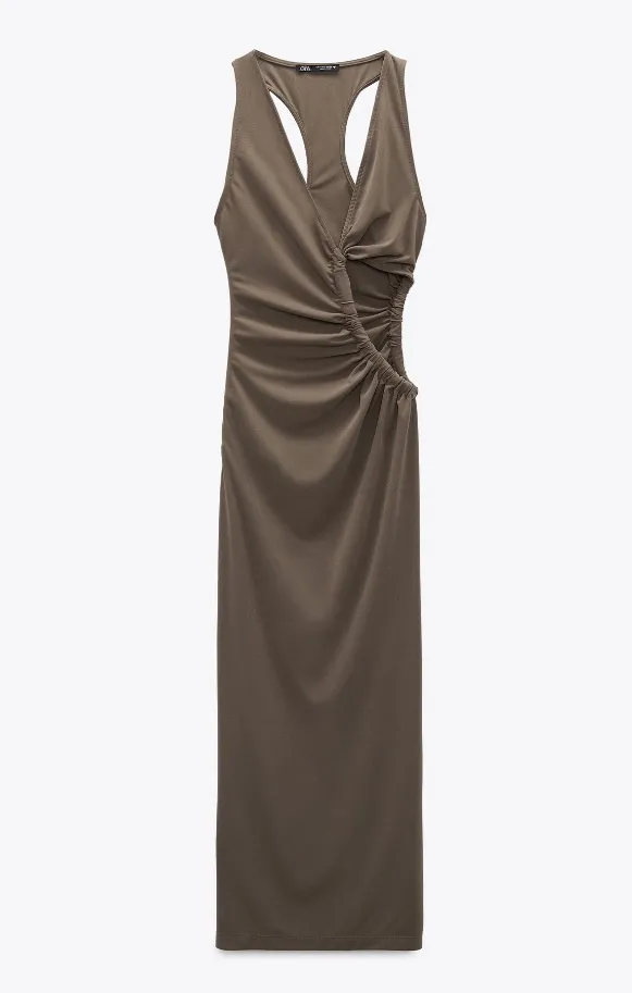 ZARA dress cut out midi maxi fitted wedding party coctail - Image 4