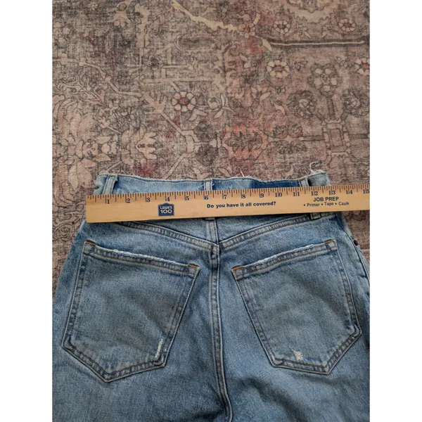 Abercrombie‎ & Fitch 90s High Rise Straight Leg Blue Jeans Side Slit 26 2 - Image 5