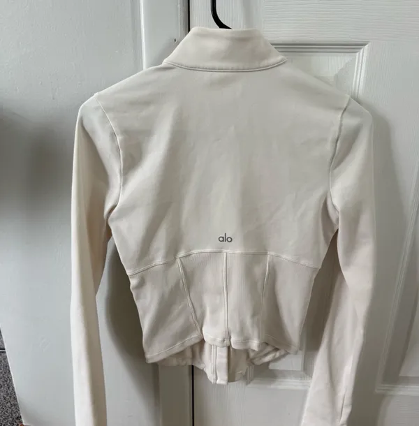 ALO Yoga White Long-Sleeve Corset Zip Front Jacket - Image 10