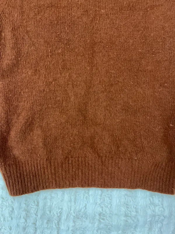 Cassidy Sweater Lambwool Angora Short Sleeve Brown Sz M - Image 7