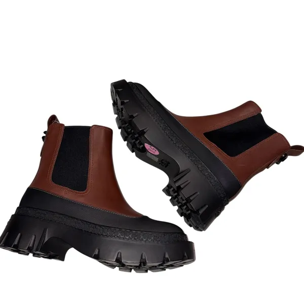 NEW Without Box Coach Jayla Brown Leather Lug Sole Chelsea Boot 5.5 - Image 6