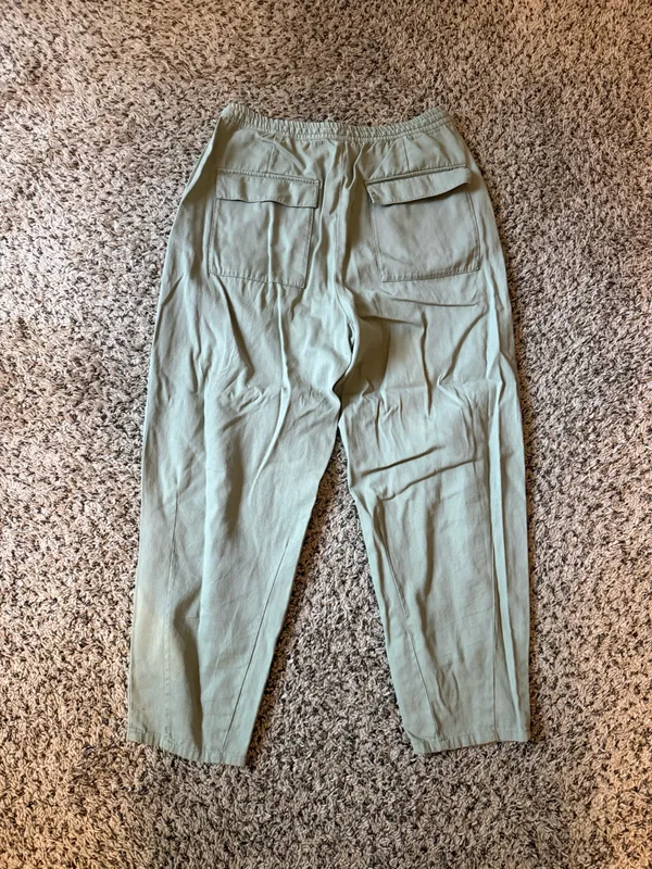Zara Sage Green Drawstring Tapered Joggers - Image 3