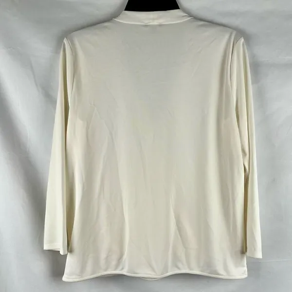 Ann Taylor Factory White Wrap Crossover Blouse Medium - Image 3