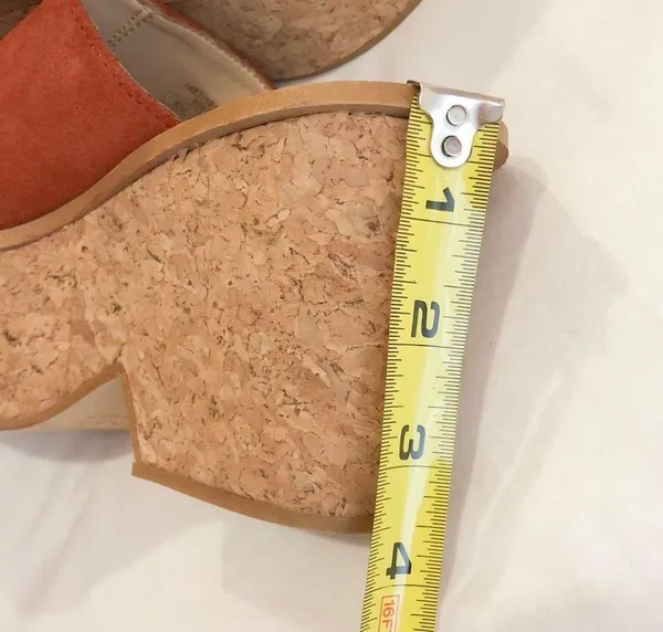 ZARA Burnt Orange Suede Platform Cork Sandals - Image 5