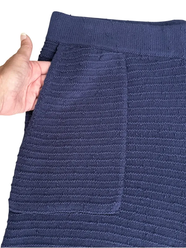 Free People Beach Blue Carter Ribbed Knit V Neck Sweater Shorts Coop Set Large - Image 8