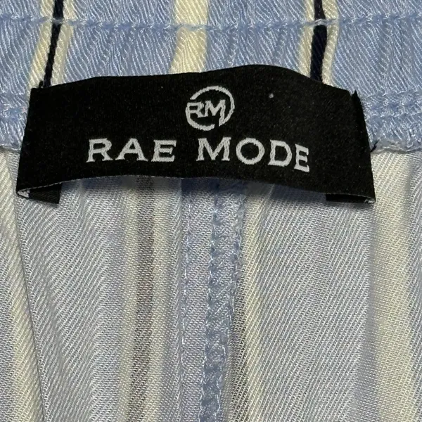 Rae Mode Blue White Striped Wide Leg Pants High Rise Rayon P6517 Womens‎ Large - Image 3