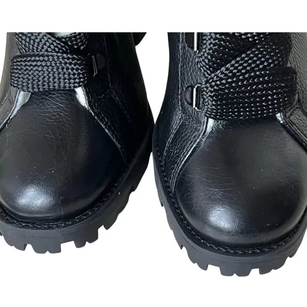 Schutz Zhara Winter Bootie Womens 8.5 B Black Lace Up Chunky Combat Boots Grunge - Image 5