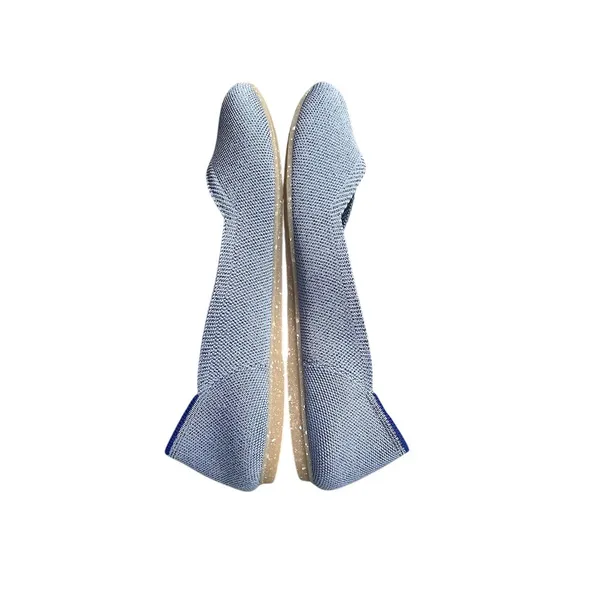 Rothy's The Flat Pointed Toe Knit Ballet Flats Womens Blue Slip-On Size 8 - Image 5