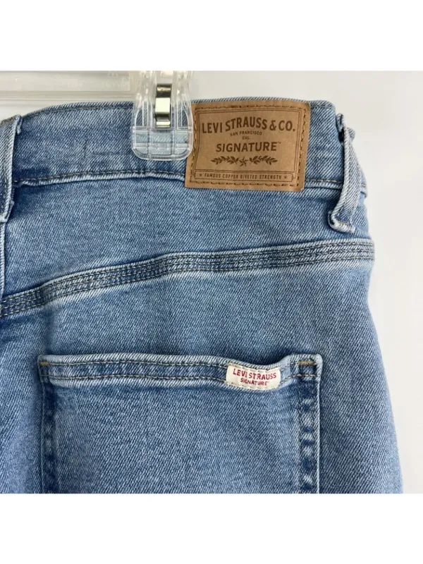 Levi Strauss Signature Sz 8 Heritage High Rise Loose Straight Jeans Light Wash - Image 7