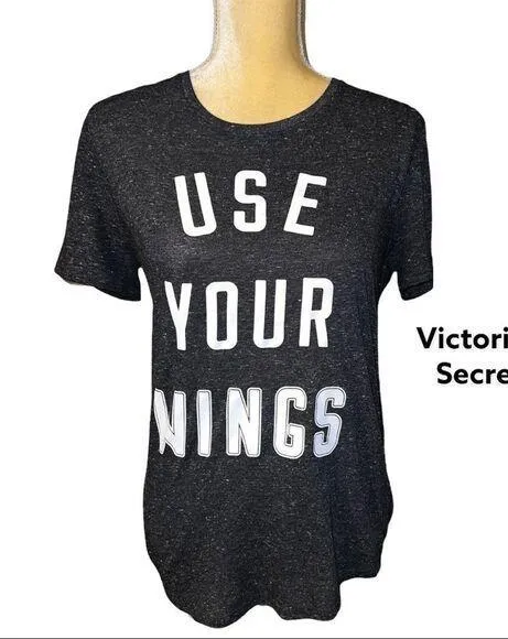 Victoria’s Secret cool charcoal gray top with cute sayings on front! - Image 2