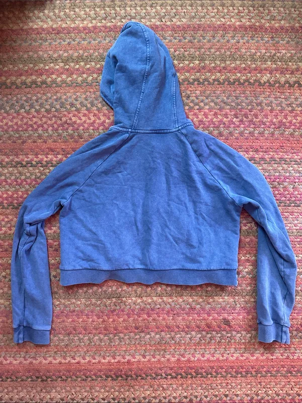 Sweaty Betty Indigo BLUE ZIP UP CROP Hoodie - Image 6