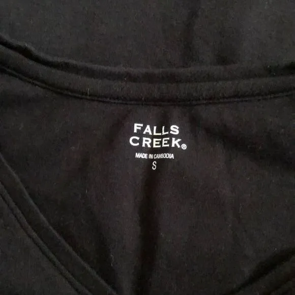 5/$30 🎈 Falls‎ creek women’s small v neck black t shirt - Image 3