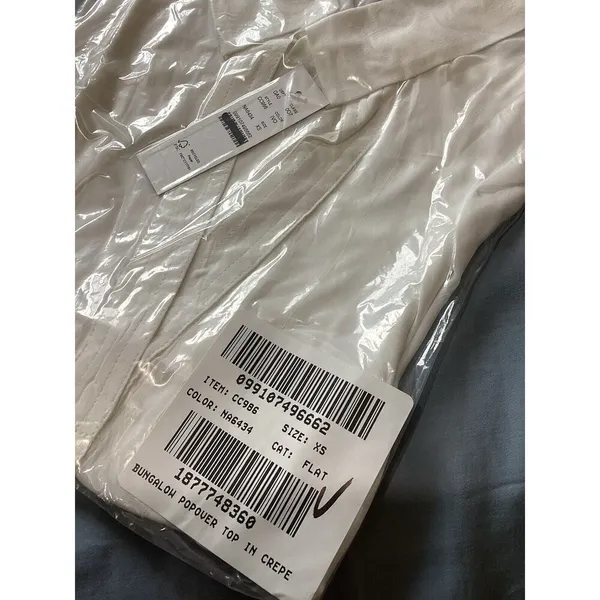 J. Crew NWT Bungalow Popover Top Crepe De Chine Ivory Viscose Minimalist XS - Image 8