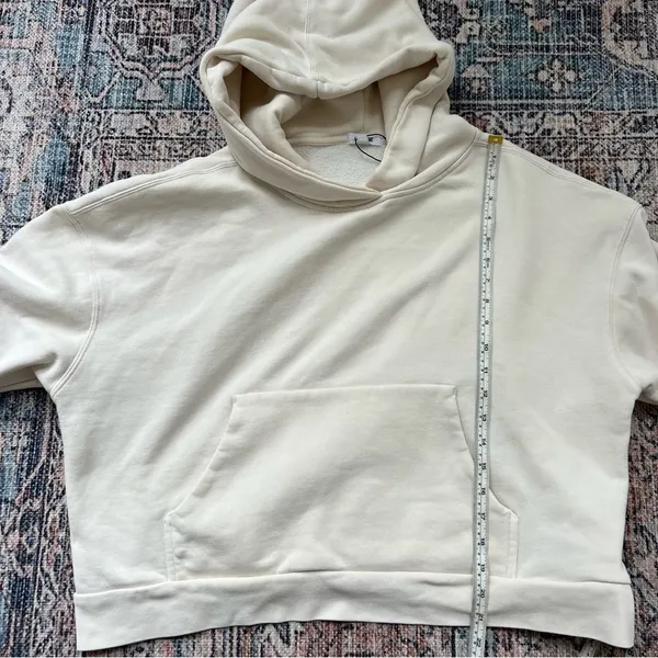 Garage UltraFleece Hoodie Off White Cream Women's Pullover Size L/XL Sweatshirt - Image 9