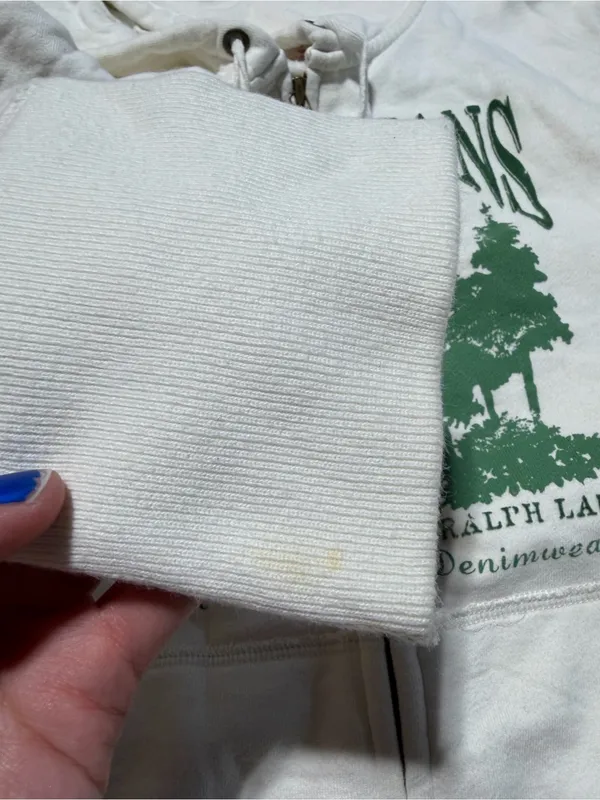 Polo Jeans vintage Ralph Lauren White Zip Hoodie tree graphic XL - Image 7