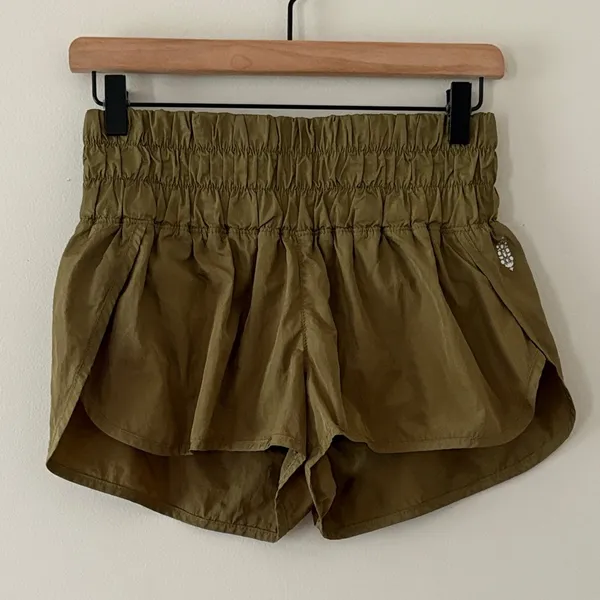 FREE PEOPLE MOVEMENT The Way Home Shorts High Rise Running Olive Green‎ Size S - Image 2