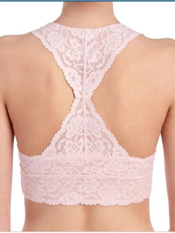 Intimately Free People Lace Galloon Racerback Bralette Bra Blush Light Pink - Image 3