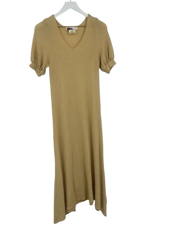 Free People Beach Tan Maxi Knit Dress Size XS Boho Beachy Festival V Neck - Image 11