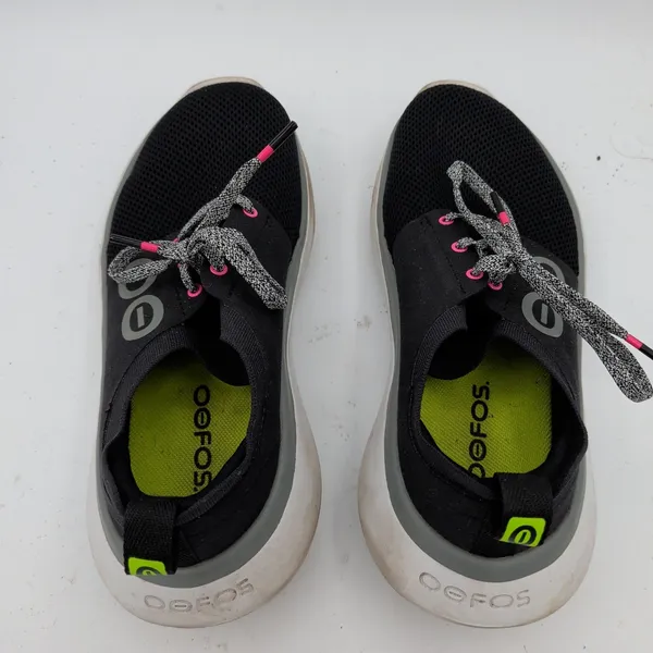 OOFOS OOmy Stride Low Shoe Black White Recovery Sneaker Womens 7.5‎ EU 38.5 - Image 6