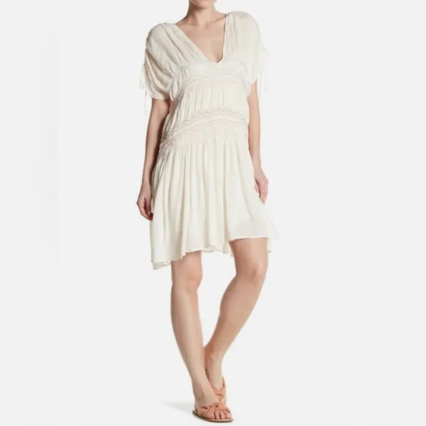 Free People Embroidered dress has peasant-style romantic, vintage-inspired Sz S - Image 9