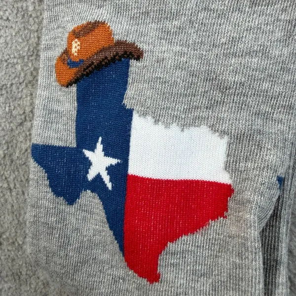 HOTSOX Women's Texas Map Cowboy Hat Crew Socks Grey Red Sock Size 9-11 - Image 4
