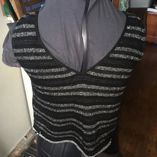Madewell Terry striped XS cropped sleeveless top - Image 2