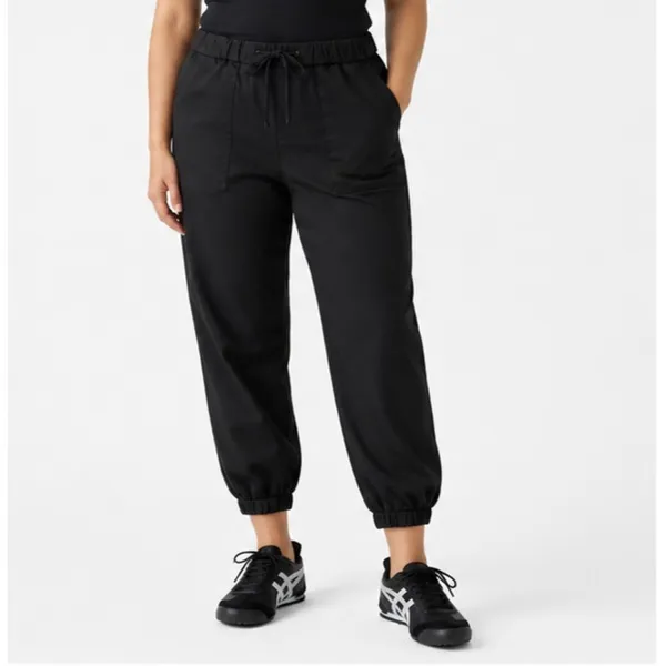 Levi's Womens Essential Joggers Size L Black Meteorite Mid Rise Tapered Stretch - Image 6