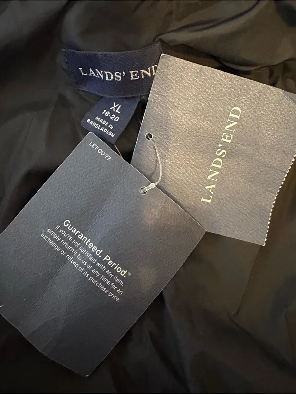 Lands’ End Diamond Down Vest Black XL 18-20 NWT 600 Fill Puffer - Image 4