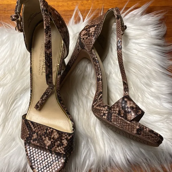 - Michael Shannon Brown Snakeskin Heels - Image 2