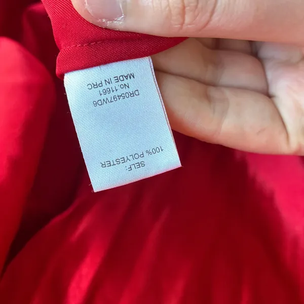 NWT Meshki Sulianna strapless ruffle midi dress vermillion red women's size M - Image 6