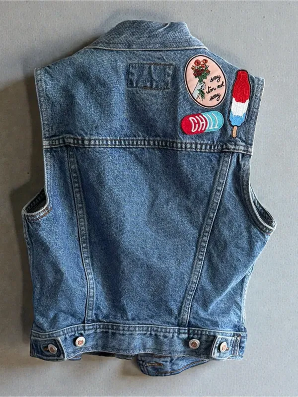 Vintage Genuine Authentic Denim by Paris Sport Club‎ Jean Vest Size M - Image 2