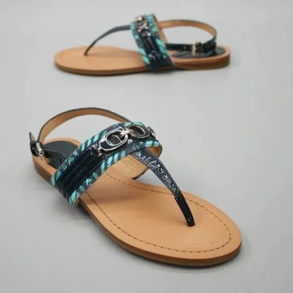 ✨Coach Ladies Sammy Turquoise Blue Zebra Ankle Strap Sz 9 Sandals✨ - Image 3