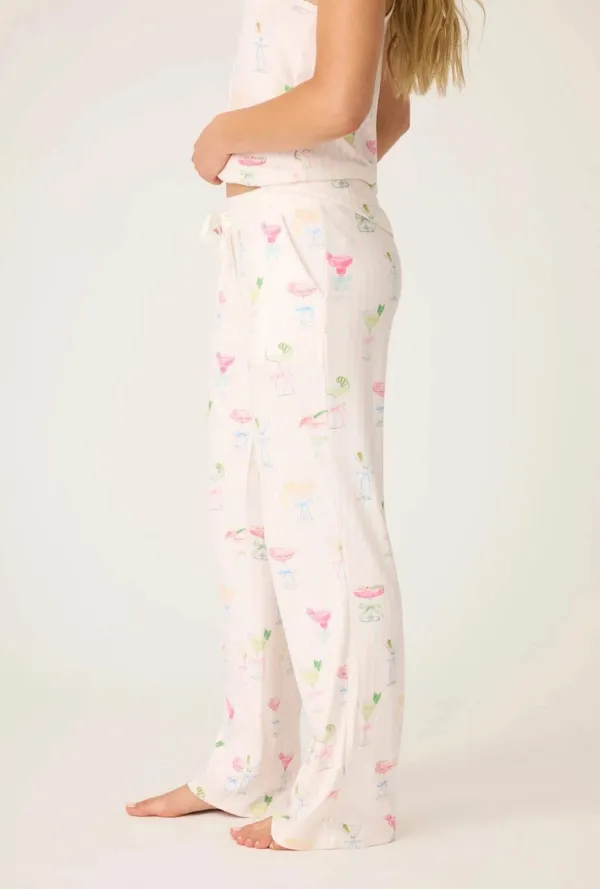 NEW P.J. Salvage Pretty Punch cocktail Pajama Set Baby Pink Stripe Size M - Image 7