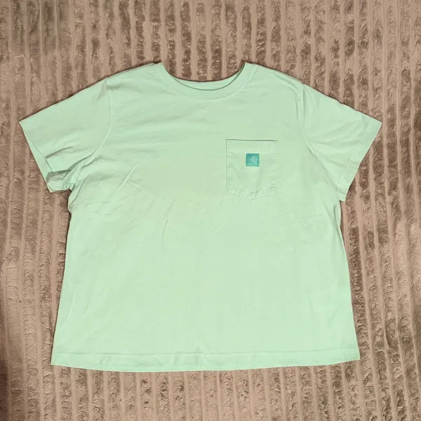 Carhartt Relaxed Fit Pocket T-Shirt Mint Green XL 16-18 Short Sleeve Tee - Image 2